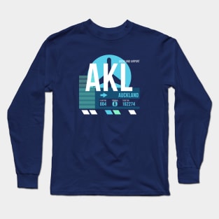 Auckland (AKL) Airport // Sunset Baggage Tag Long Sleeve T-Shirt